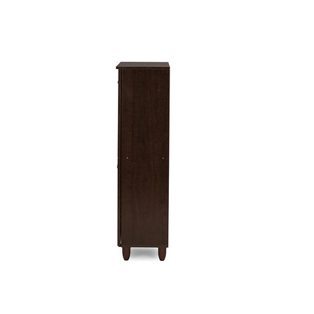 Baxton Studio Winda 4-Door Dark Brown Wooden Entryway Shoes Storage Cabinet 118-6515
